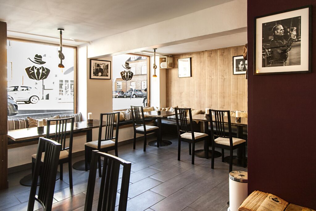 Indretningen i Fratelli Pizzeria på Tordenskjoldsgade på Trøjborg